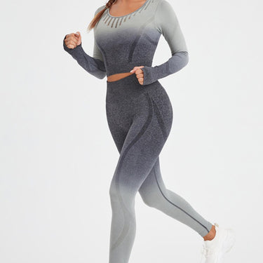 Women's Long Sleeve Gradient Yoga Set